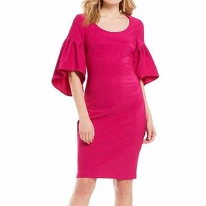 Belle Badgley Mischka Bell Sleeve Cocktail Dress